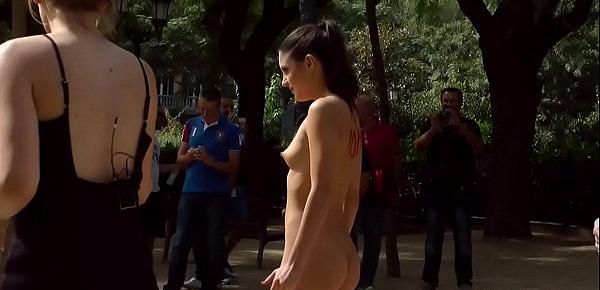  Naked slut shamed in public street